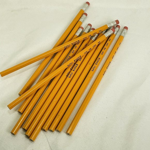 12 Eagle Berol Pencils HB 224 #2 Unsharpened Wood Vintage Rainforest Free - Picture 5 of 6